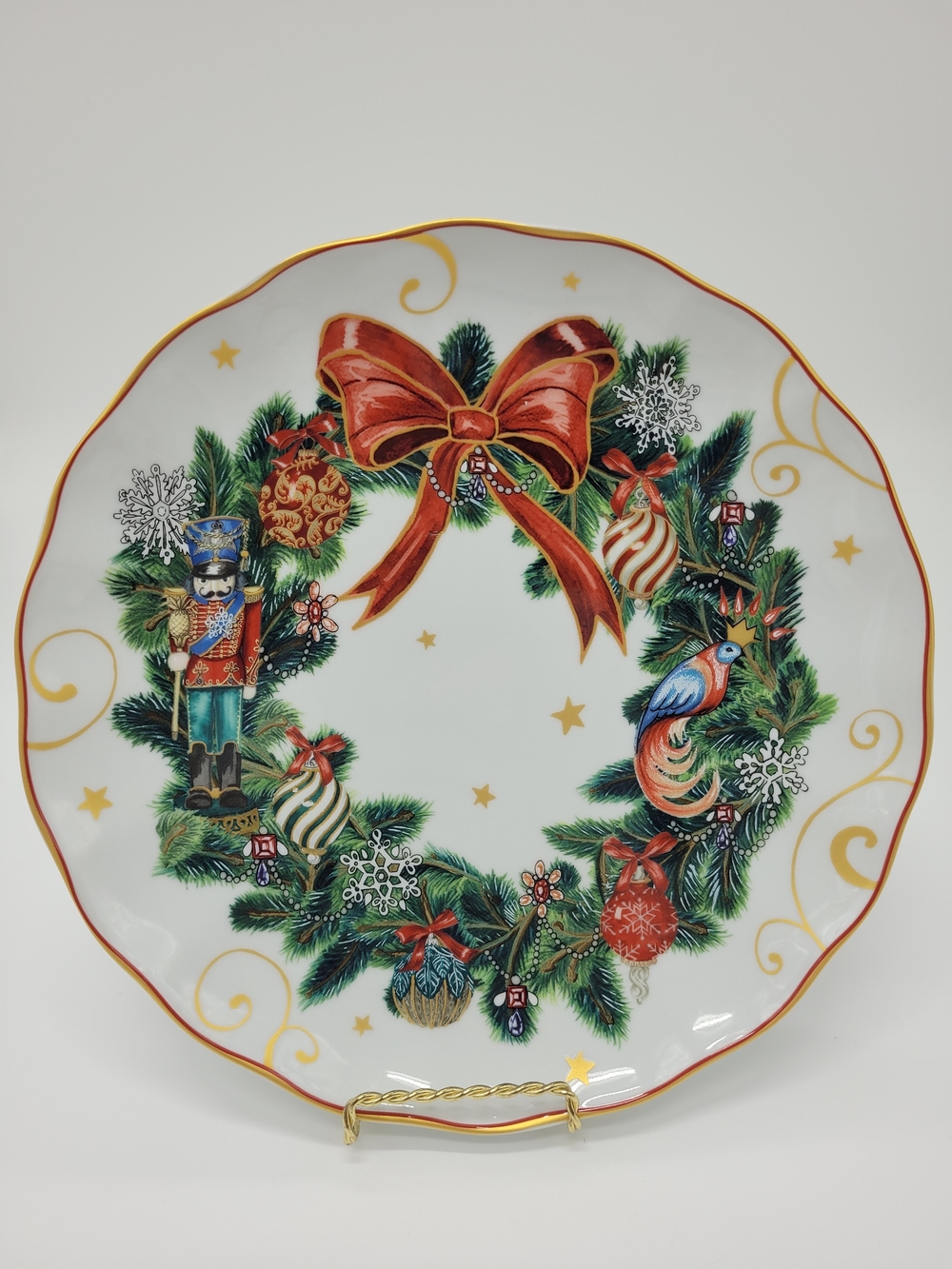 Williams Sonoma Twas The Night Before Christmas Holiday Wreath Plate NEW FLAW
